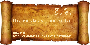 Bienenstock Henrietta névjegykártya